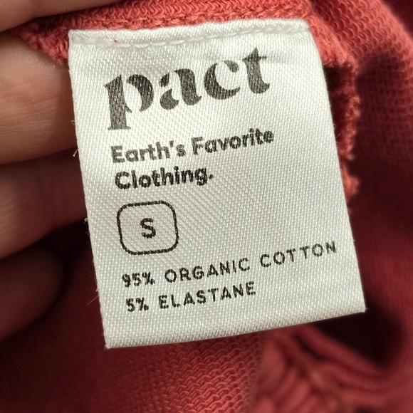 Pact Sweatshirt Womens Small Pink Long Sleeve Cinch Pullover Everyday Staple - Picture 6 of 12